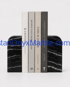 Black Zebra Marble Arch Bookends