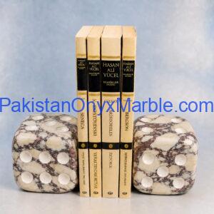 Calacatta Vialo Marble Dice Bookends Design