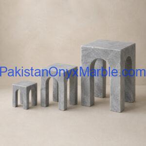 Gray marble arch square bench shape bookends