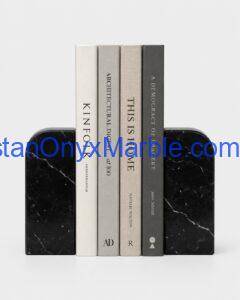 Jet Black Marble Arch Bookends