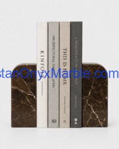 Pietra Brown Marble Arch Bookends