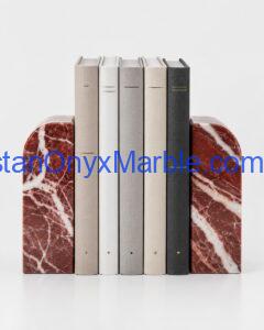 Red Zebra Marble Arch Bookends