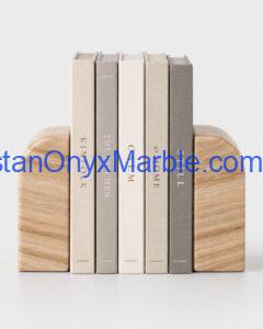 Teakwood Marble Arch Bookends